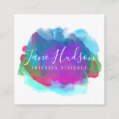 Elegant Kleurrijke Minimalistische Bewerkbare 2.5x Vierkante Visitekaartje (Voorkant)