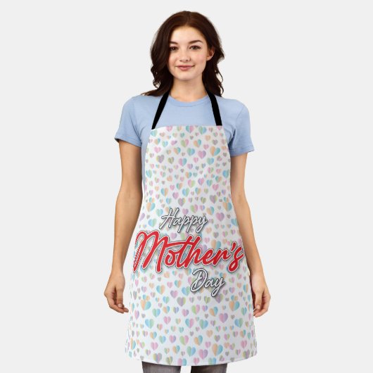 Elegant Kleurrijke Moederdag Ontwerp Schort (Gedragen)