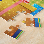 Elegant kleurrijke, stijlvolle feestelijke cadeaut legpuzzel (Zijkant)