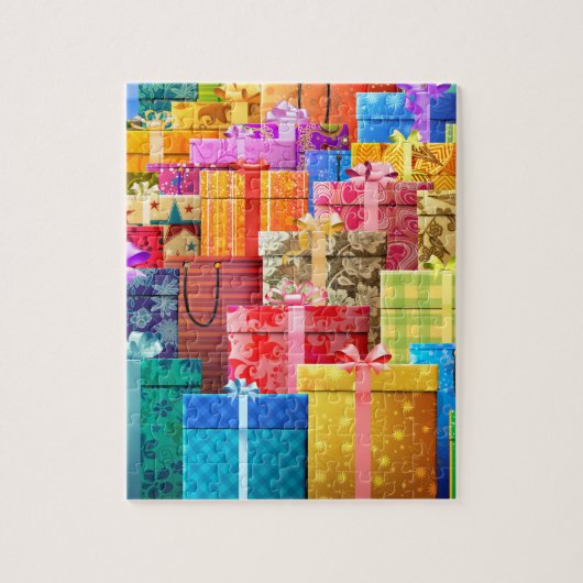 Elegant kleurrijke, stijlvolle feestelijke cadeaut legpuzzel (Verticaal)