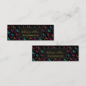 Elegant kleurrijke vlinders op Black Custom Mini Visitekaartje (Voorkant / Achterkant)