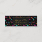 Elegant kleurrijke vlinders op Black Custom Mini Visitekaartje (Voorkant)