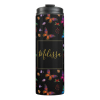 Elegant kleurrijke vlinders op Black Custom