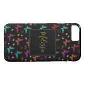 Elegant kleurrijke vlinders op zwart Case-Mate iPhone case (Achterkant (Horizontaal))