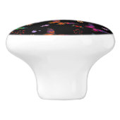 Elegant kleurrijke vlinders op zwart keramische knop (Zijkant)