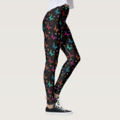 Elegant kleurrijke vlinders op zwart leggings (Rechts)