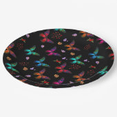 Elegant kleurrijke vlinders op zwart papieren bordje (Gekanteld)