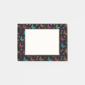 Elegant kleurrijke vlinders op zwart post-it® notes (Voorkant)