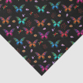 Elegant kleurrijke vlinders op zwart tissuepapier (Detail)