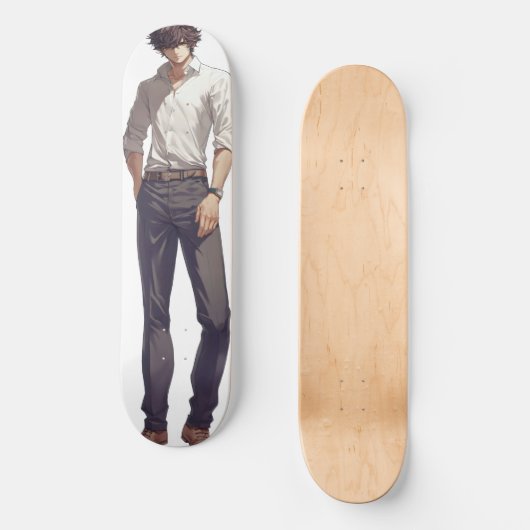 Elegant knappe anime Man Persoonlijk Skateboard (Voorkant)