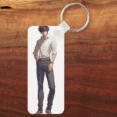 Elegant knappe anime Man Sleutelhanger (Achterkant)
