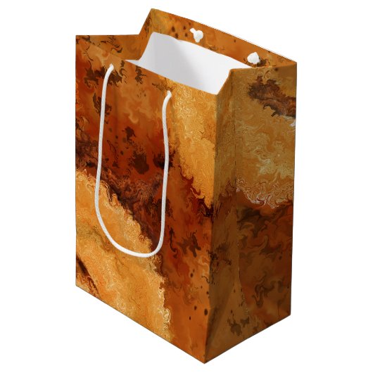 Elegant knoestig hout-nephout medium cadeauzakje (Voorkant Gekanteld)