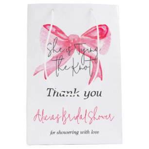 Elegant Knoop in de Draad Roze Strik Bruidsdouche Medium Cadeauzakje