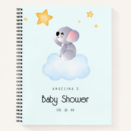 Elegant Koala Baby shower cadeau lijst Notitieboek (Voorkant)