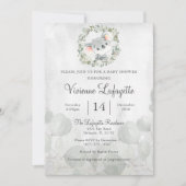 Elegant Koala Eucalyptus Leaf Foliage Baby shower Kaart (Voorkant)