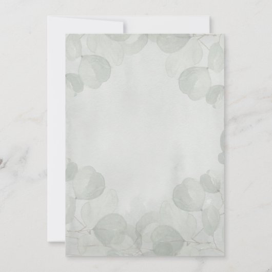 Elegant Koala Eucalyptus Leaf Foliage Baby shower Kaart (Achterkant)