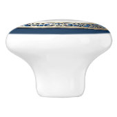 Elegant kobalt blauw met goudgrens keramische knop (Zijkant)