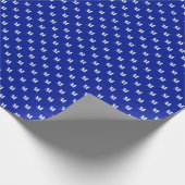 Elegant kobalt blauw wit aangepast monogram initia cadeaupapier (Hoek)