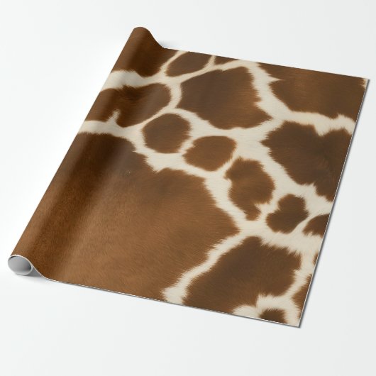 Elegant Koe Faux Leather Modern Collectie Cadeaupapier (Uitgerold)