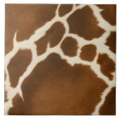 Elegant Koe Faux Leather Modern Collectie Tegeltje (Voorkant)