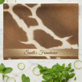 Elegant Koe Faux Leather Modern Collectie Theedoek (Gevouwen)