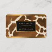 Elegant Koe Faux Leather Modern Collectie Visitekaartje (Voorkant)