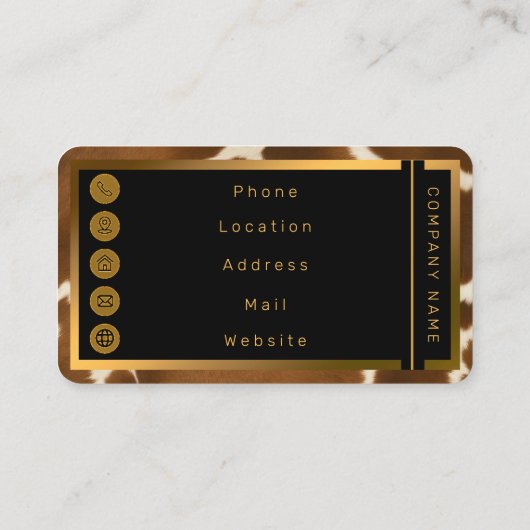 Elegant Koe Faux Leather Modern Collectie Visitekaartje (Achterkant)