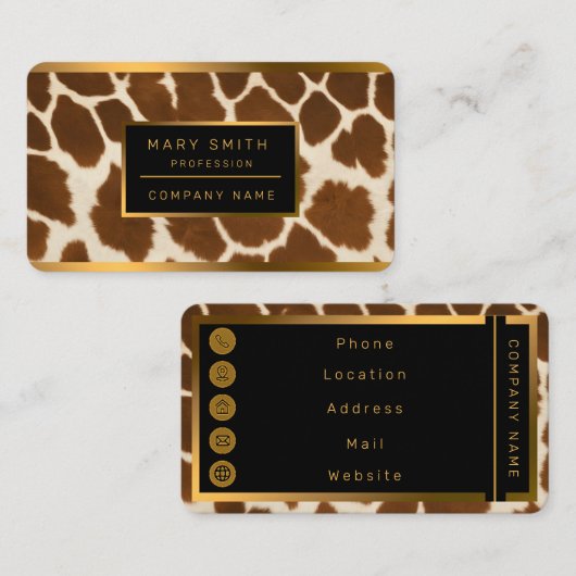 Elegant Koe Faux Leather Populair Collectie Visitekaartje (Voorkant / Achterkant)