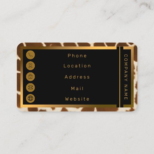 Elegant Koe Faux Leather Populair Collectie Visitekaartje (Achterkant)