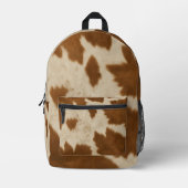 Elegant Koe Faux Leather Trendy Collectie Bedrukte Rugzak (Voorkant)