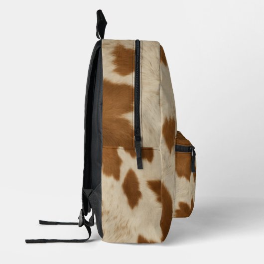 Elegant Koe Faux Leather Trendy Collectie Bedrukte Rugzak (Links)