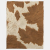 Elegant Koe Faux Leather Trendy Collectie Fleece Deken (Voorkant)