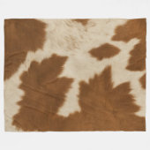 Elegant Koe Faux Leather Trendy Collectie Fleece Deken (Voorkant (Horizontaal))