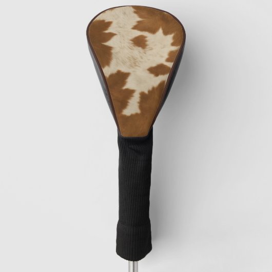 Elegant Koe Faux Leather Trendy Collectie Golfheadcover (Voorkant)