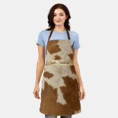 Elegant Koe Faux Leather Trendy Collectie Schort (Gedragen)