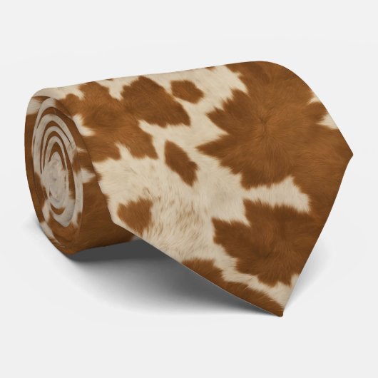 Elegant Koe Faux Leather Trendy Collectie Stropdas (Opgerold)