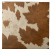 Elegant Koe Faux Leather Trendy Collectie Tegeltje (Voorkant)