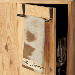 Elegant Koe Faux Leather Trendy Collectie Theedoek