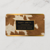 Elegant Koe Faux Leather Trendy Collectie Visitekaartje (Voorkant)