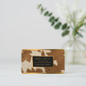 Elegant Koe Faux Leather Trendy Collectie Visitekaartje (Staand voorkant)