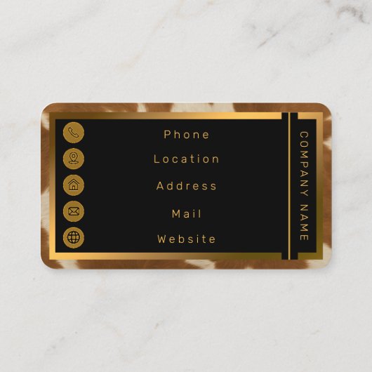 Elegant Koe Faux Leather Trendy Collectie Visitekaartje (Achterkant)