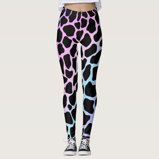 Elegant Koe print multicolor Leggings (Voorkant)