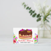 Elegant koekjes en bloemen bakkerij maken Floral Visitekaartje (Staand voorkant)