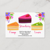 Elegant koekjes en bloemen bakkerij maken Floral Visitekaartje (Achterkant)