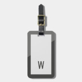 Elegant Koel Grijs Geometrisch Monogram Bagagelabel (Voorkant verticaal)