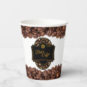 Elegant koffie Aangepaste bedrijfsnaam winkelen Papieren Bekers (Achterkant)