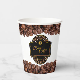 Elegant koffie Aangepaste bedrijfsnaam winkelen Papieren Bekers