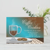 Elegant koffie en koekjes kaart (Staand voorkant)