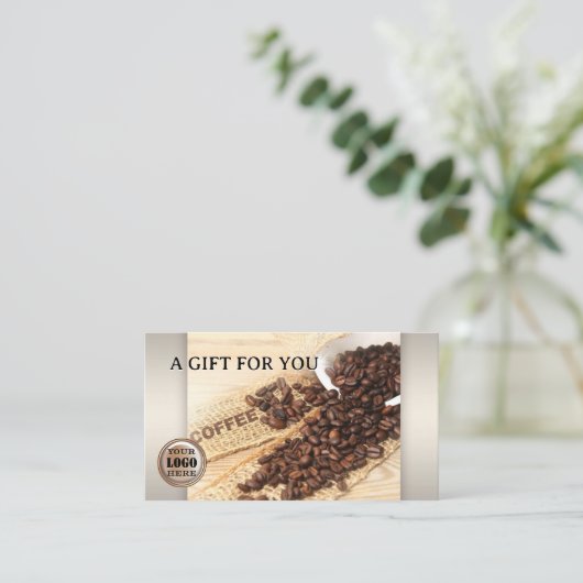 Elegant koffie foto cadeau certificaat (Staand voorkant)
