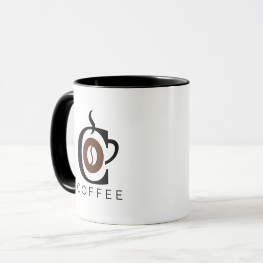 Elegant koffiemonogram mok (Voorkant links)